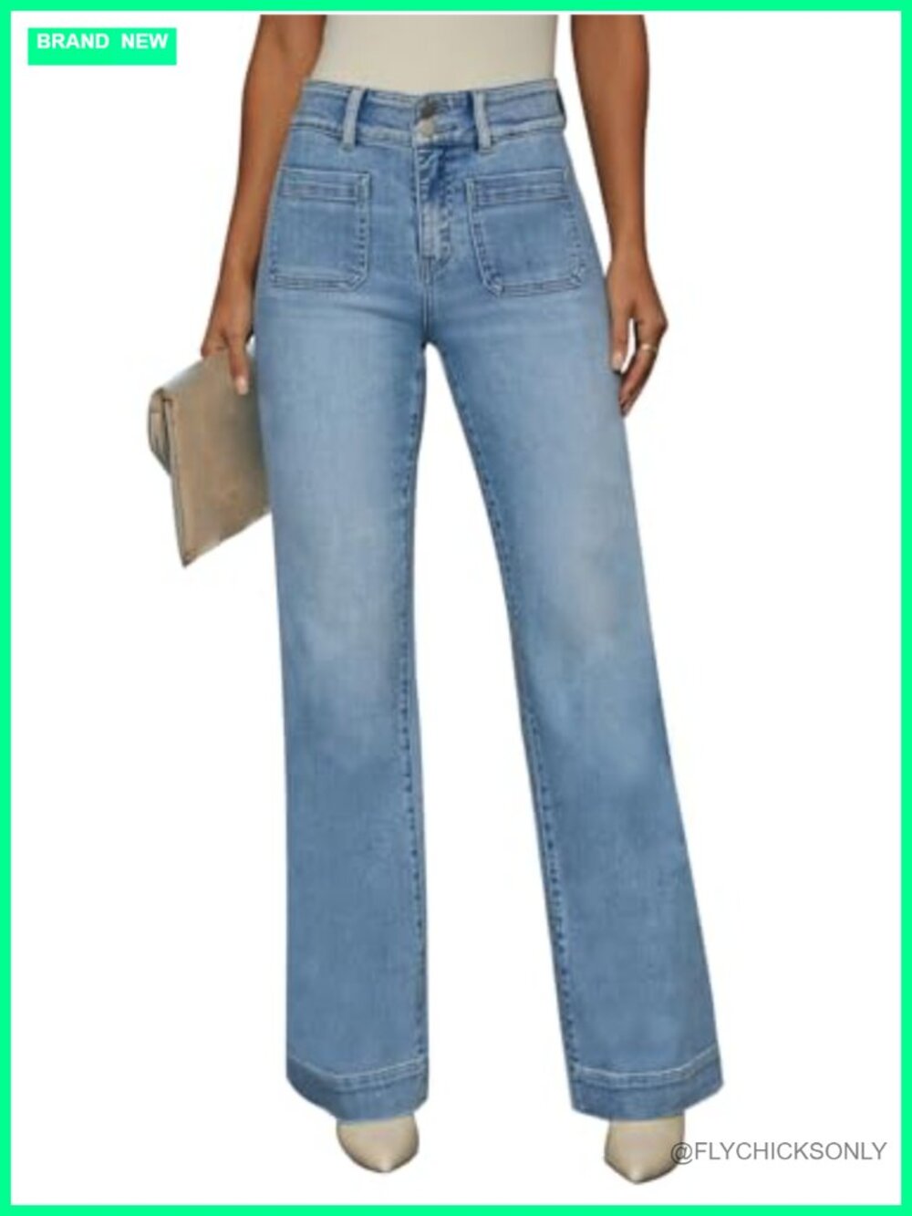 KUNMI Jeans for Women Wide Leg Baggy High Waist Boyfriends Straight Leg